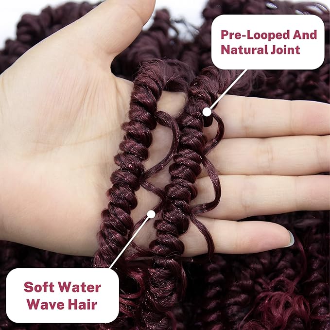 Passion Twist Crochet Hair 18 inch Pretwisted Passion Twist Hair with Curly ends, Pre-looped Braided Crochet Bohemia Short Passion Twist Braided Hair for Women 96pc