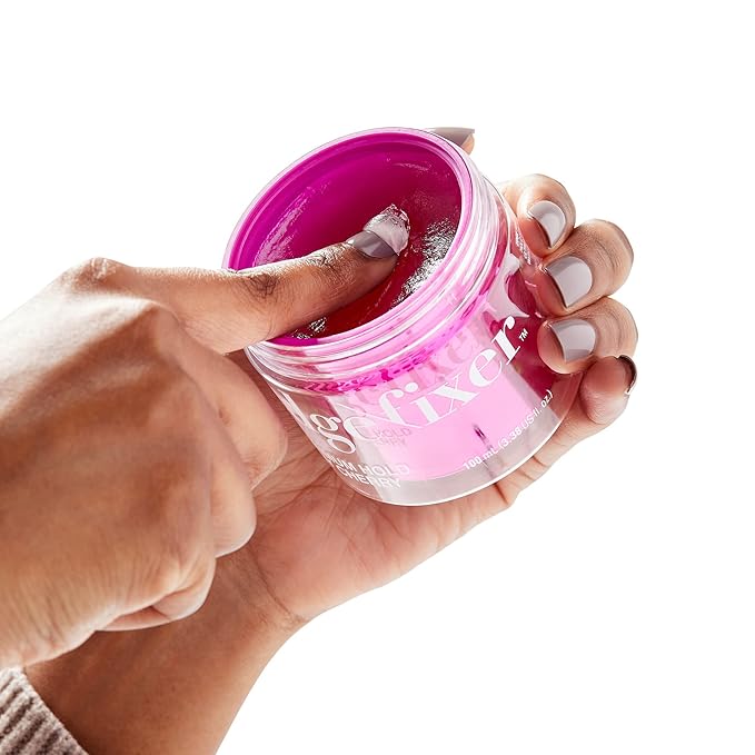 Red by Kiss Edge Fixer Hair Shine Gel, 24 Hour Max Hold, Non-Flaking, Biotin B7 Infused, Natural Styling, Professional Edge Control Wax, Perfect for Braiding (Very Cherry)