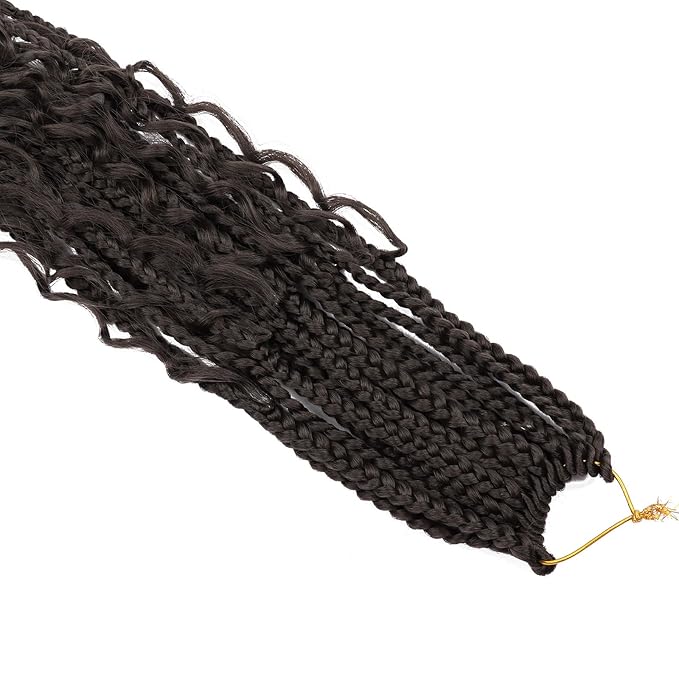 24 Inch Goddess Box Braids Crochet Hair for Black Women 8 Packs Crochet Box Braids Pre-looped Boho Box Braids Crochet Braids Synthetic Braiding Hair Extension #4