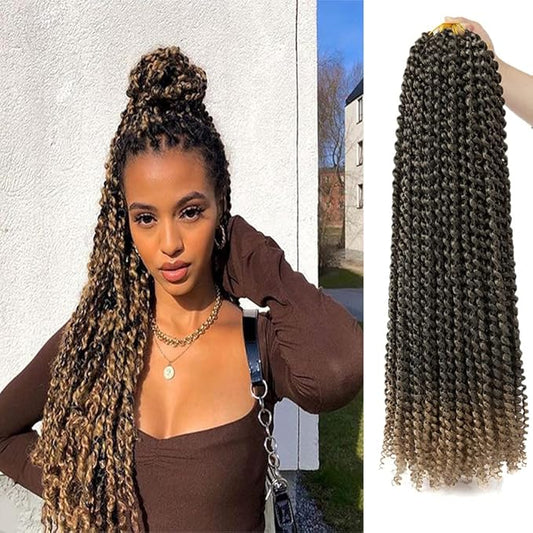 ShowCoco Passion Twist Hair 36 Inch 8Packs Water Wave Crochet Hair Extensions Long Bohemian Braiding Hair (36inch,#T27)