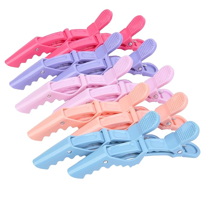 HH&LL Hair Clips for Women – Wide Teeth & Double-Hinged Design – Alligator Styling Sectioning Clips of Professional Hair Salon Quality - 10Pack