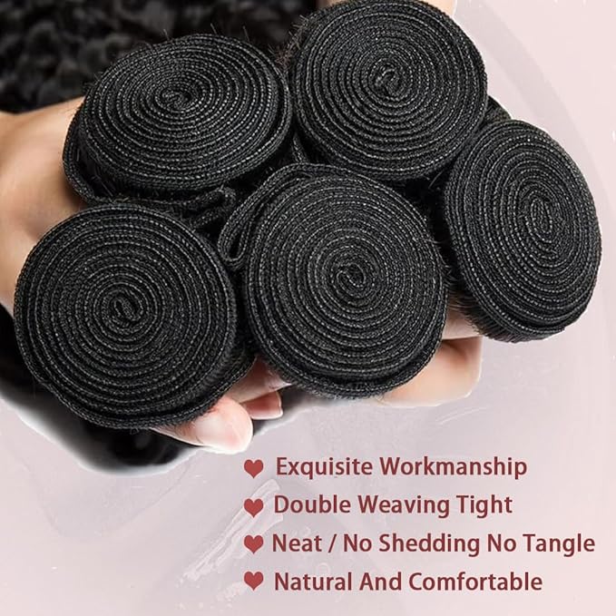 12A Human Hair Bundles Deep Wave 100% Unprocessed Brazilian Virgin Hair 4 Bundles Deep Curly Human Hair Extensions Quick Weave Human Hair (4 Bundlles Natural black, 18 20 22 24 Inch)