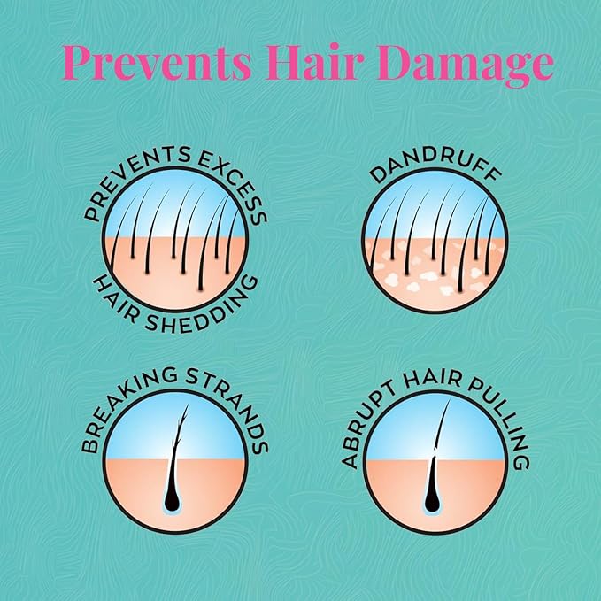 Black Detangler Brush by Felicia Leatherwood - For Kinky, Curly, Wavy 4c or Straight Hair - Tame Your Tangles Smooth Your Coils - Pain Free for All Ages