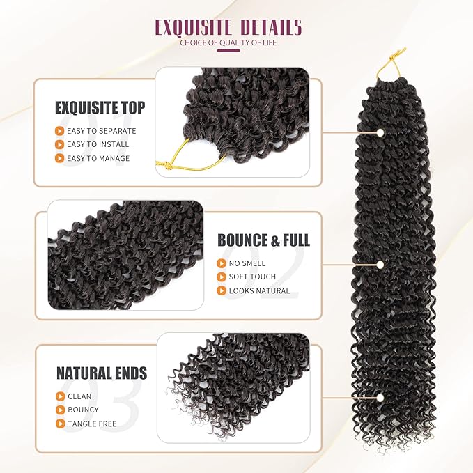 Dansama Passion Twist Hair Water Wave Braiding Hair for Butterfly Style Crochet Braids Bohemian Hair Extensions (18inch (Pack of 7), #4)
