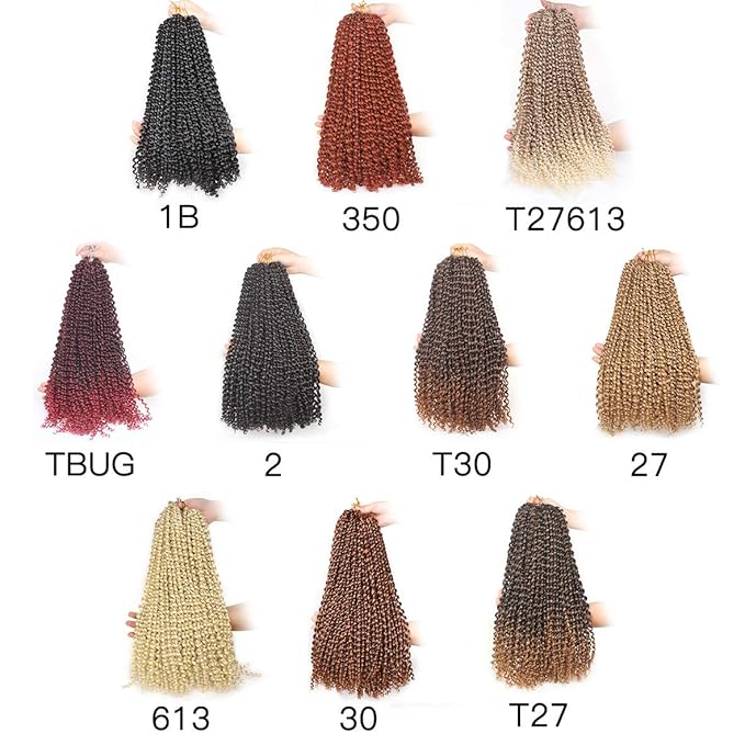 Leeven 18 Inch Long Passion Twist Crochet Hair 7 Pcs Synthetic Water Wave Crochet Braids Hair For Butterfly Locs 126 Roots Crochet Passion Twist Braiding Hair for Women