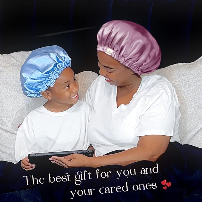 YANIBEST Silk Bonnet Satin Bonnet for Sleeping Women Men, Adjustable Double Layer Hair Bonnet for Curly Braids Reduce Frizz