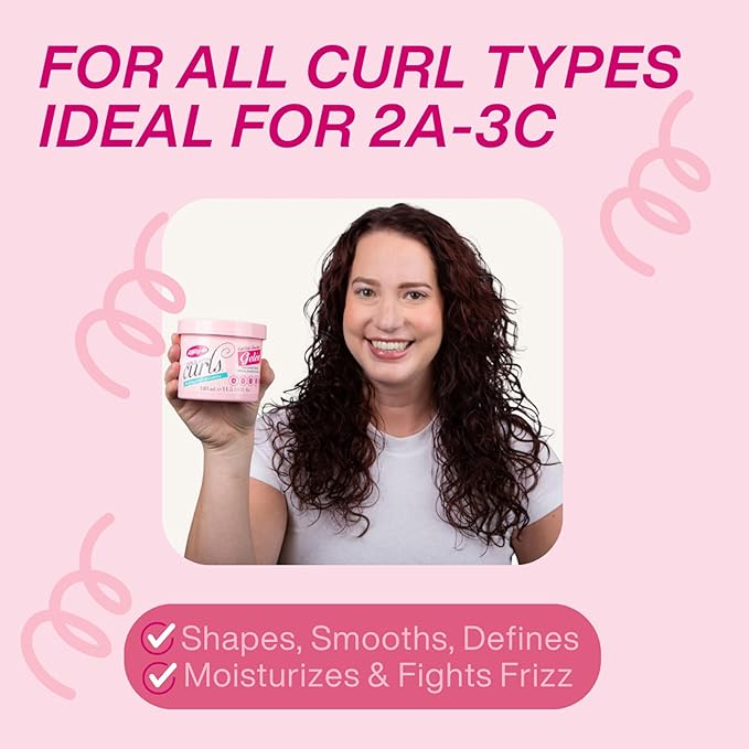 Dippity Do Girls with Curls Light Hold Gelee, Shape, Smooth & Separate Curls, Formulated with Aloe, Vitamin E & Wheat Protein, Frizz-Free, Never Crunchy, Curly Hair Gel For Women, 2 Pack
