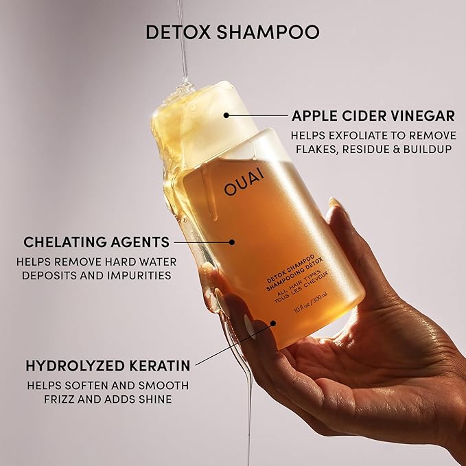 OUAI Scrub It All A-OUAI Hair Care Kit - Clarifying Shampoo & Exfoliating Body Scrub Duo - Hair Care Set with Detox Shampoo & Travel Size Body Scrub (2 Count)