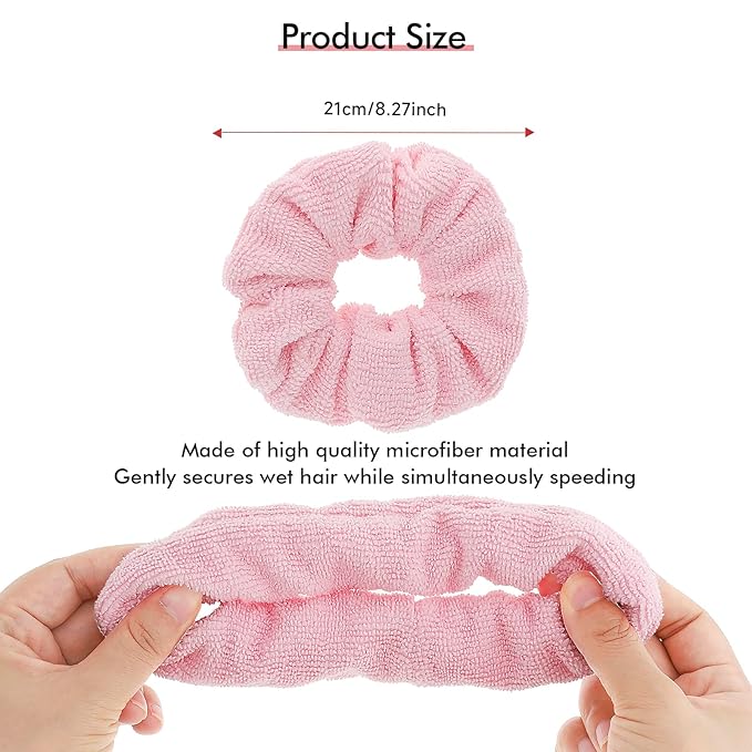 Big Hair Tools Extra Large Wide Tooth Comb for Thick, Curly, Wavy or Long Hair - Frizz-Free Detangling Shower Comb - Big Hair Comb and Microfiber Scrunchie