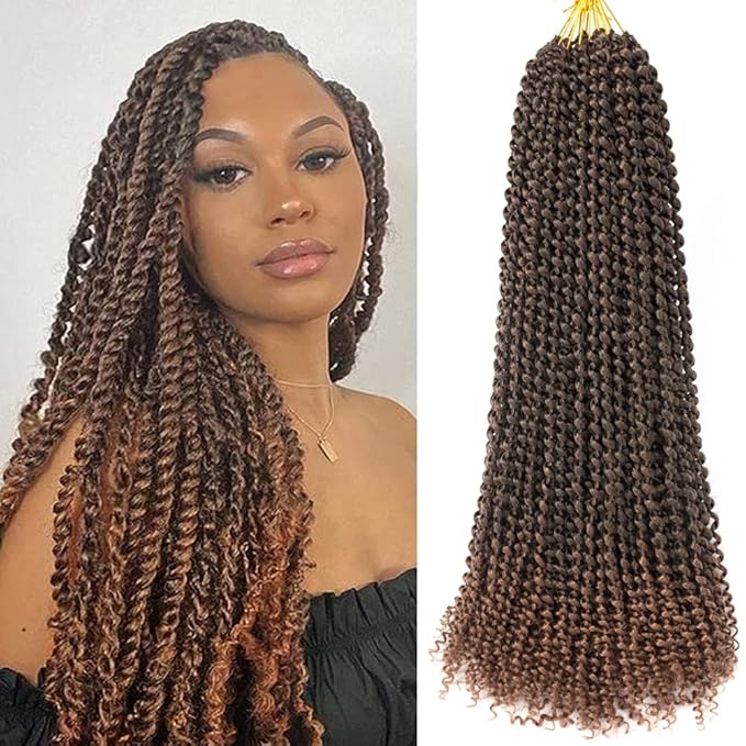8 Packs Passion Twist Hair 22 Inch Passion Twist Crochet Hair For Black Women Water Wave Crochet Braiding Hair Extensions (22 Inch, 1B/30)