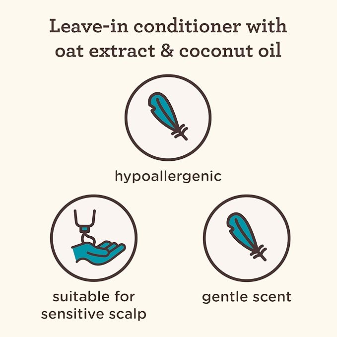 Aveeno Kids Coily Hair Leave-In Conditioner, Toddler Leave-In Conditioner for Sensitive Scalps Gently Detangles & Moisturizes Leaving Natural Curls & Coils Smooth, Hypoallergenic, 8 fl. oz