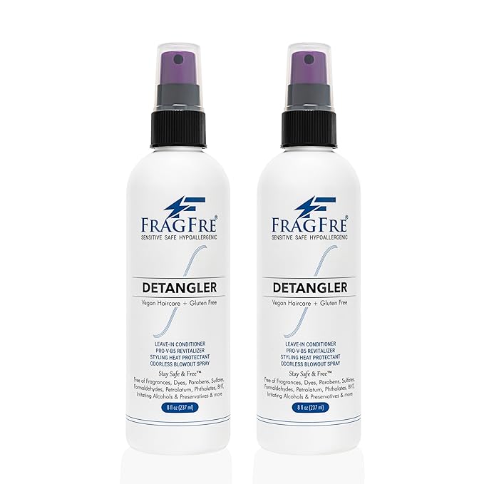 Hair Detangler Spray, 8 oz - Leave in Conditioner for Sensitive Skin and Scalp - Styling Heat Protectant Spray - Gluten Free Vegan Cruelty Free