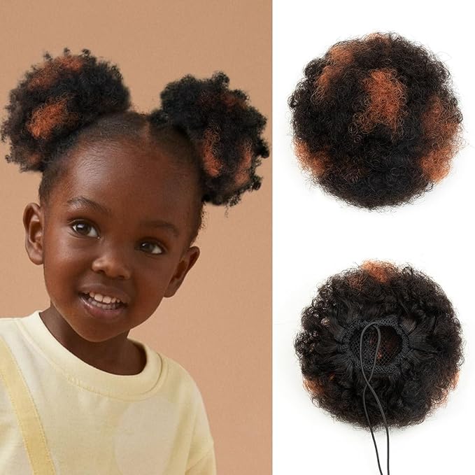 isheeny Medium Human Hair Ponytail Extension For Girls Ages 5-8, Natural Human Hair Drawstring Ponytail Hair Extensions H1-30 For Little Girls, Curly Hairpiece, Soft, And Durable For Repeated Use