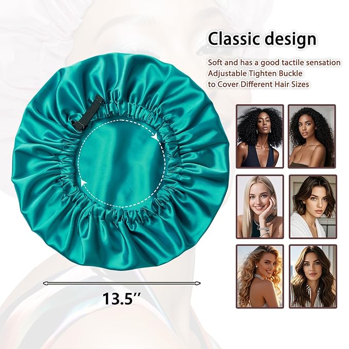 Silk Bonnet for Sleeping Women,Adjustable Satin Bonnet for Women Curly Natural Hair,Double Layer Anti Frizz Soft Sleep Cap.
