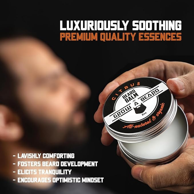 Beard Balm for Men, 2oz Sandalwood & 2oz Citrus Scent, w/Jojoba Oil & Shea Butter, Styling Cream for Men, Moisturizer & Softener, Beard Care Leave in Conditioner (2 Pack) (Balm)