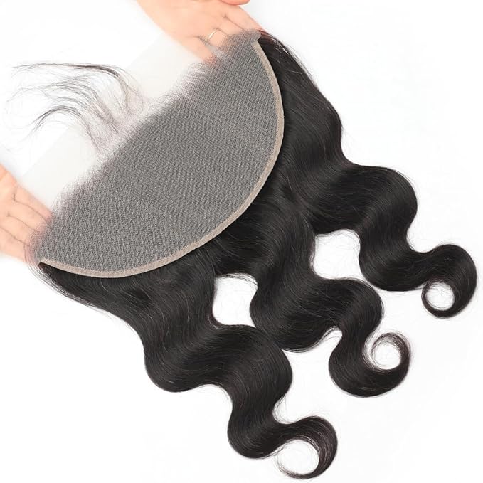 13x6 Lace Frontal Human Hair Closure Body Wave HD Transparent 13x6 Ear to Ear Frontal Closure With Baby Hair Free Part 100% Virgin Human Hair Natural Hairline 18inch