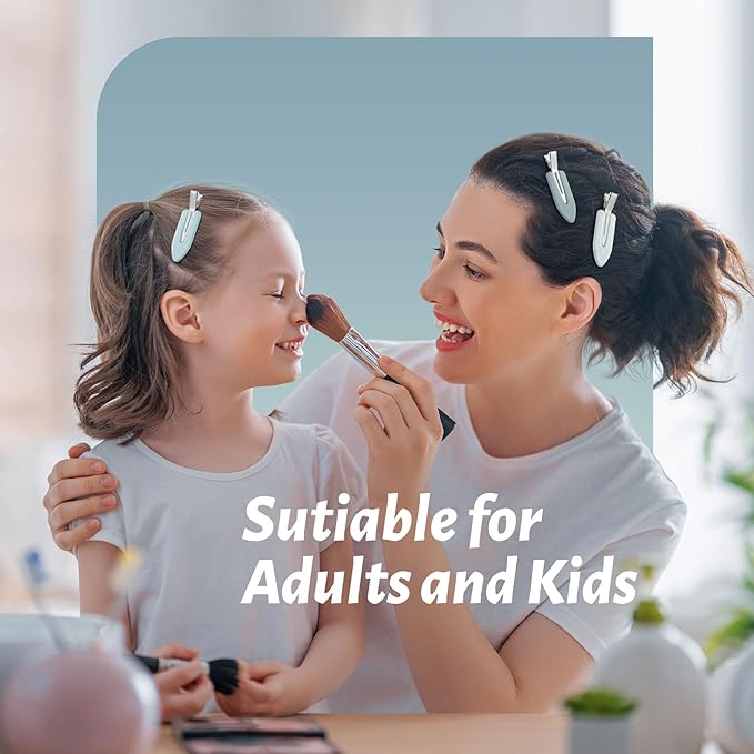 No Bend, No Crease Duckbill Clips for Salon Hairstyling and Makeup - 8 Pcs Flat Alligator Hair Barrettes for Women and Girls (Blue)