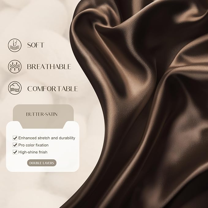 Satin Silk Bonnet for Men & Women, Double Layer Silk Sleep Bonnets, Soft Satin Lined Bonnet for Curly & Natural Hair