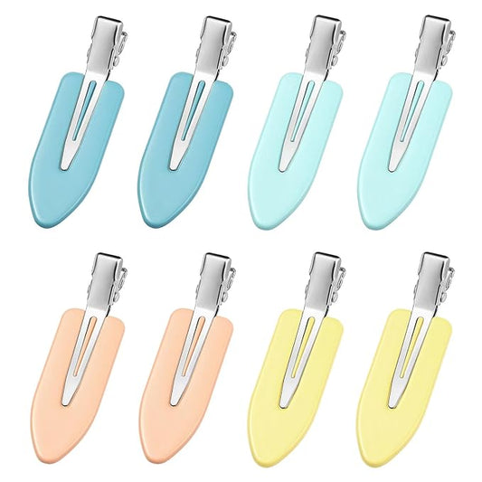 8 Pcs No bend Hair Clips No Crease Makeup Hair Clip Duckbill Clip No Dent Creaseless Alligator Hair Barrettes for Salon Hairstyle Women Girls Makeup Accessories (Yellow)