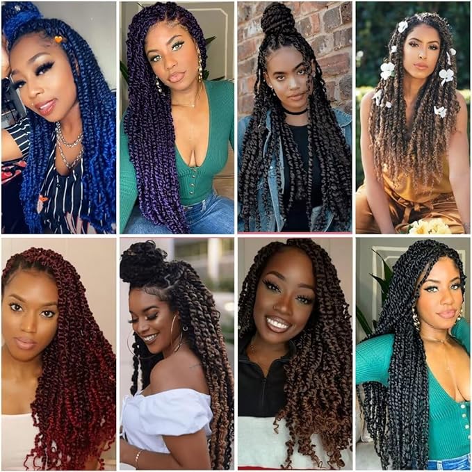 14inch Purple Water Wave Crochet Hair 6 Packs Ombre Passion Twists Crochet Hair for Butterfly Soft Locs Passion Twist Synthetic Crochet Hair Bohemian Locs Braiding Hair(14inch T1B/Purple#)