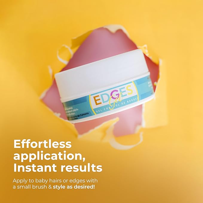 Strong Edge Control for 4c Black Hair with Coconut Oil, Biotin & Castor Oil - Edge Control for Black Hair - Strong Hold Gel for 4c Natural Hair, Long-Lasting Hold that Helps Support Hair Growth 5oz