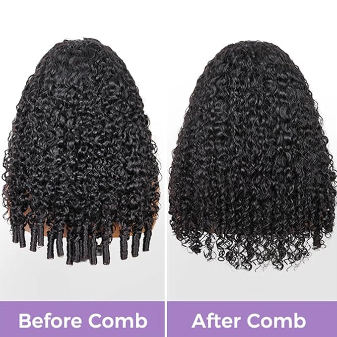 VIPbeauty Burmese Curly Half Wig Human Hair 200 Density 3 In 1 Seamless Flip Over Glueless Wear and Go Beginner Friendly 14A Brazilian Virgin Burmese Curly Wig Human Hair Drawstring Headband 24 Inch