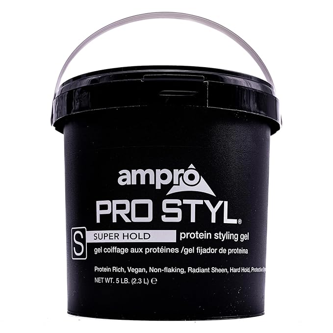 AmPro Pro Styl Styling Gel - Protects and Strengthens Your Strands - Non-Flaking, Alcohol Free, Vegan Formula - Flexible, Touchable Hold for All Hair Textures - Super Hold - 80 oz