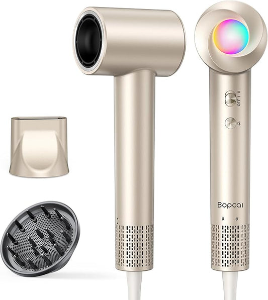 Ionic Hair Dryer with Diffuser - 160000RPM High-Speed Blow Dryer, 500 Millons Ions Frizz Free, Fast Drying for Women, Lightweight, Quiet, Professional Dryer for Curly or Straight Styles, Gift Idea