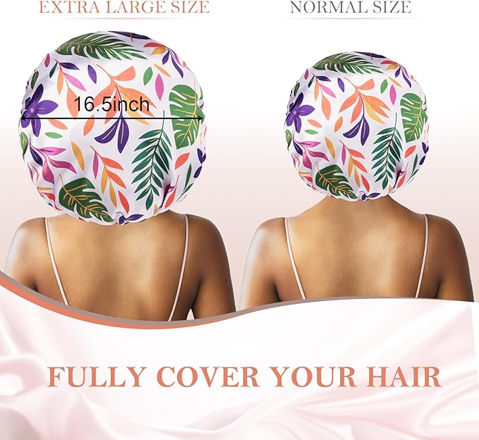 3Pcs Bonnets for Sleeping, Extra Satin Silk Bonnet for Sleeping Women with Tie Band for Curly Hair Jumbo Bonnet Braids