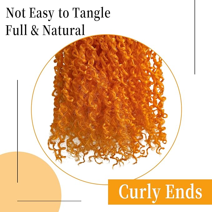 16 Inch Pre-Looped Yanky Twist Crochet Hair, 30 Strands/Pc, Mini Passion Twists, Senegalese Braiding Hair (OTGinger, 8 Pcs/Pack)