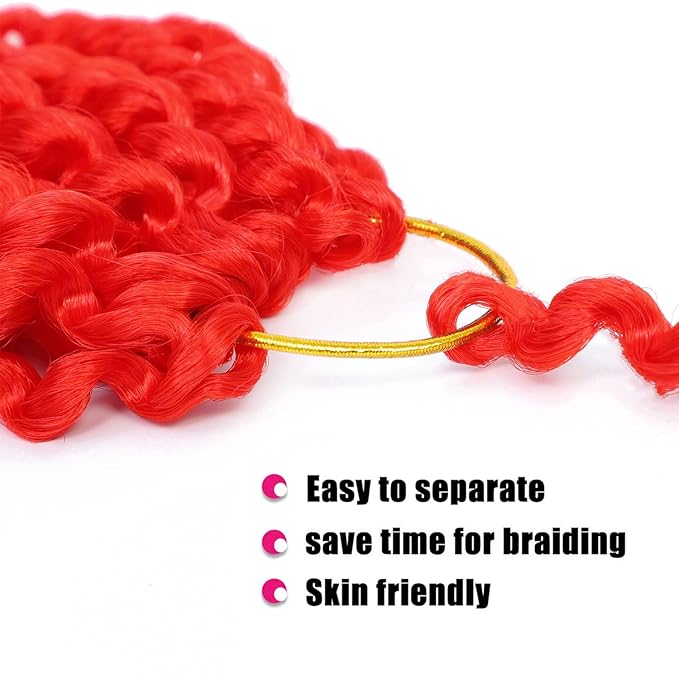 Passion twist hair Passion Twist Crochet Hair Water Wave Crochet Hair for Black Women (24 Inch (Pack of 1), Red)