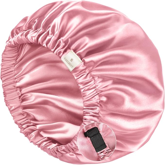 YANIBEST Silk Bonnet Satin Bonnet for Sleeping Women Men, Adjustable Double Layer Hair Bonnet for Curly Braids Reduce Frizz