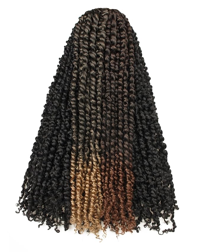 20 Inches 8 Packs crochet twists pre looped，Mixed Colors Combo Pack(6 packs 1B+ 1 pack T1B/27+1 pack T1B/30),Passion Twist Crochet Hair-Super Long Pre-twisted Hair Extensions(20"-8 Packs,1B+T27+T30)