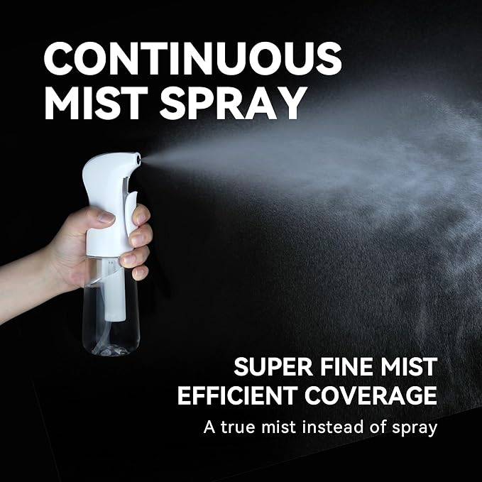 Spray Bottle for Hair (6.8OZ /200ML) Continuous Ultra Fine Mist Sprayer for Hair