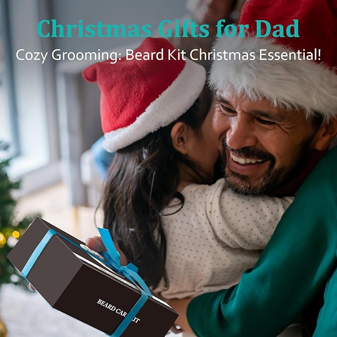 Gifts for Dad, Beard Kit & Keychain - Practical & Thoughtful Combo, Birthday/Christmas Gifts for Dad/Stepdad/Father/Daddy, Men's Self-care Set & Constant Keepsake, Dad Gifts from Kids Son Daughter