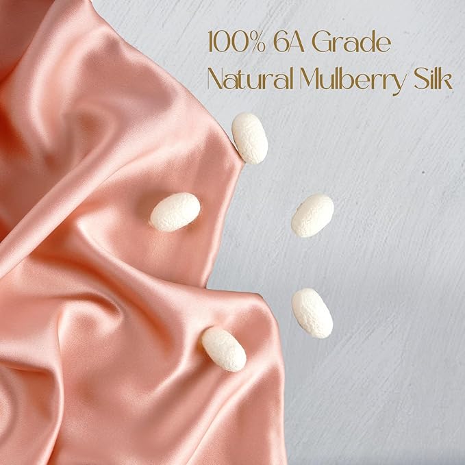 ZIMASILK 100% Pure Mulberry Silk Pillowcase for Hair and Skin Health,Soft and Smooth,Both Sides Premium Grade 6A Silk,600 Thread Count,with Hidden Zipper,1pc (Queen 20''x30'',Coral)