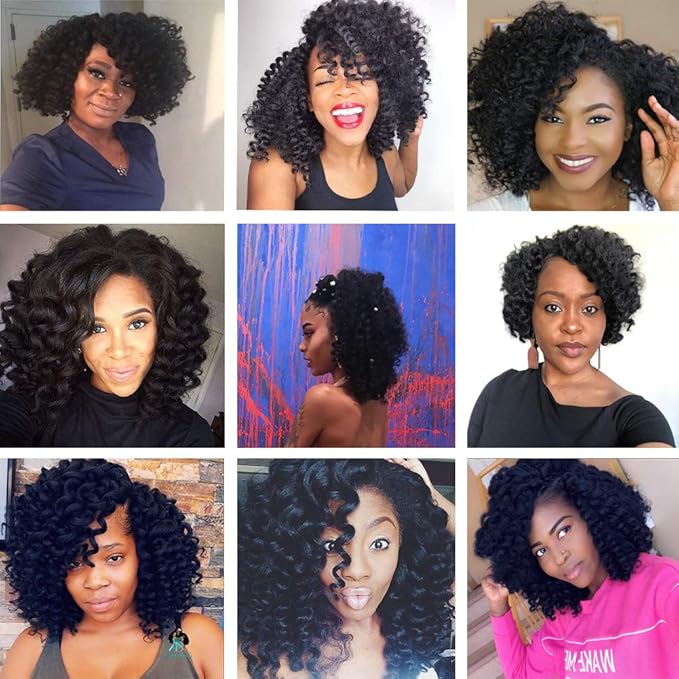 12Inch Jamaican Bounce Crochet Hair 3 Packs 2X Ringlet Wand Curl Crochet Hair Synthetic Curly Crochet Hair Extensions Medium Shoulder Length Long Crochet Braiding Hair 20 Roots