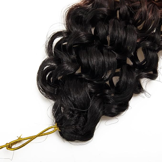 YXCHERISHAIR 8 Packs Curly Crochet Hair GoGo Curl Crochet hair for Women Deep Wave Braiding hair,Synthetic Bohemian Crochet Braid Water Wave Crochett hair Extensions(Ombre Brown Blonde, 18inch)