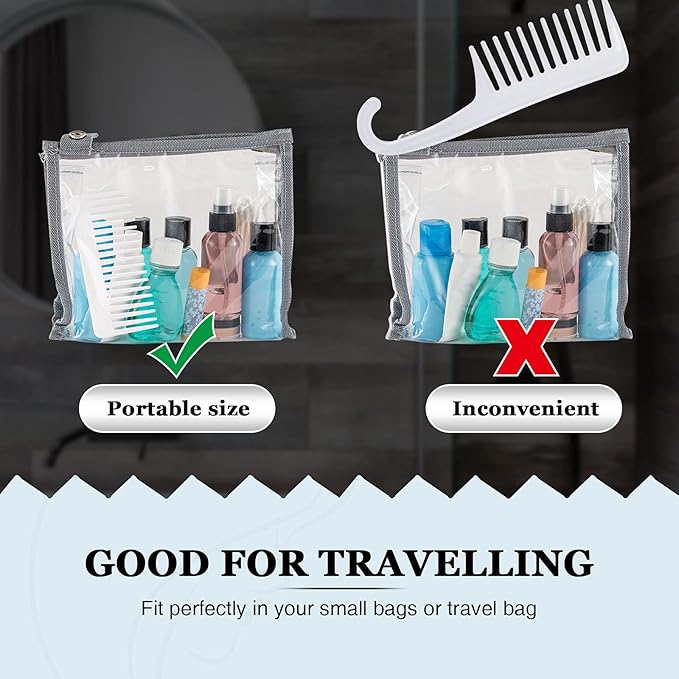 Patelai Wide Tooth Comb Large Hair Detangling Comb for Curly, Wet Dry Hair, No Handle Detangler Accessories(Transparent White)