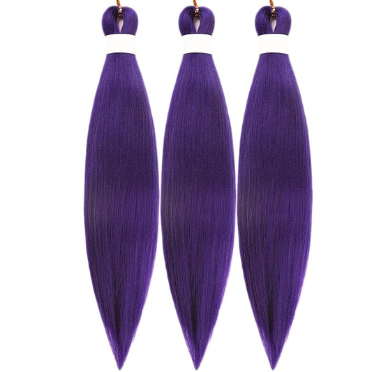 Kids Braiding Hair Pre stretched 16 inches Purple Yaki ez Braid Braiding Hair for Kids Knotless Braids