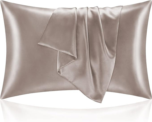 BEDELITE Satin Pillowcase for Hair and Skin, Super Soft and Cooling Similar to Silk Pillow Cases 2 Pack with Envelope Closure, Gift for Women Men(20"x30" Queen Size, Rose Taupe)