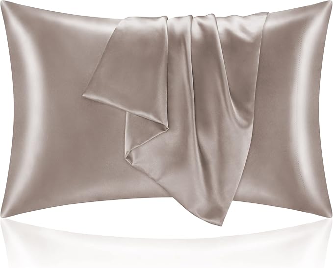 BEDELITE Satin Pillowcase for Hair and Skin, Super Soft and Cooling Similar to Silk Pillow Cases 2 Pack with Envelope Closure, Gift for Women Men(20"x26" Standard Size, Rose Taupe)