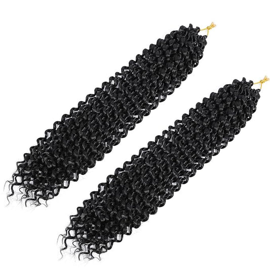 Dansama 2 Packs Passion Twist Hair Water Wave Braiding Hair for Butterfly Style Crochet Braids Bohemian Hair Extensions (18inch (Pack of 2), #1B)
