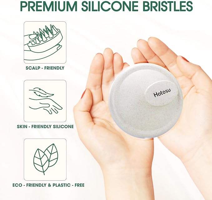 Scalp Massager Brush for Hair Growth – Silicone Scalp Scrubber & Scalp Exfoliator – Manual Scalp Massager Brush for Wet or Dry Use – Hair Massager Scalp Shampoo Brush Tool (Green)