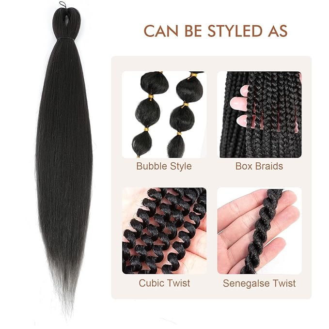Pre-stretched Braiding Hair - 16 Inch 8 Packs Light Brown Short Braiding Hair For Twist or Box Braids, Yaki Texture Hot Water Setting Synthetic Braiding Hair Extensions (16 Inch, #4-8P)