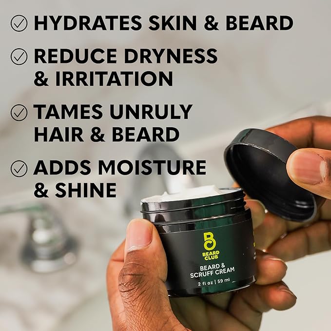 The Beard Club Biotin Beard Cream - Moisturizing and Hydrating Shea Beard Butter for Healthier Facial Hair & Skin
