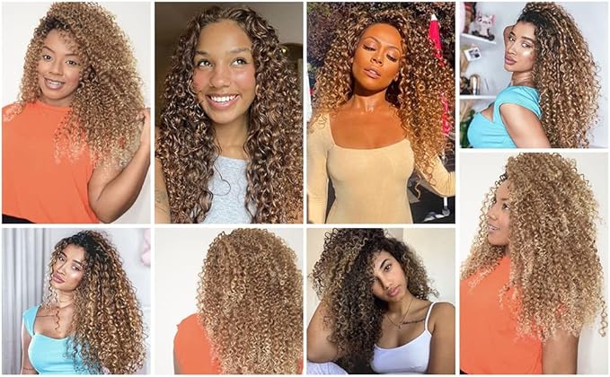 YXCHERISHAIR 8 Packs Curly Crochet Hair GoGo Curl Crochet hair for Women Deep Wave Braiding hair,Synthetic Bohemian Crochet Braids Water Wave Crochet hair Extensions (18inch, 33/27)