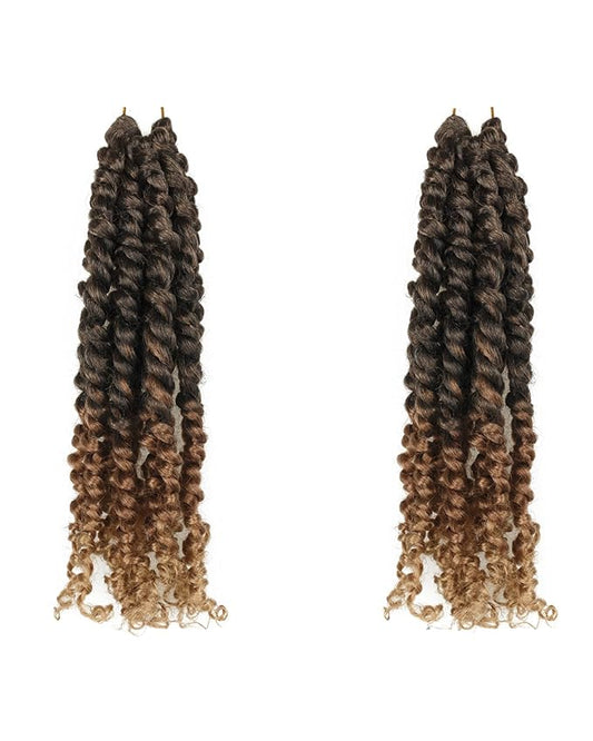 10 Inches 2 Packs Passion Twist Crochet Hair for Black Women and Kids-3 Tones Ombre Black to Brown Blonde, Pre Looped Pretwisted Crochet Hair,Soft Lightweight Hair Extension(10"-2 Packs,T1B/30/27)