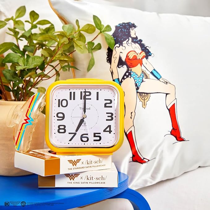 Kitsch Wonder Woman (Believe in Wonder) Satin Pillowcase with Zipper Softer Than Silk, Luxury Cooling Pillowcase for Hair & Skin, Wrinkle Prevention, Queen/Standard (19X26)