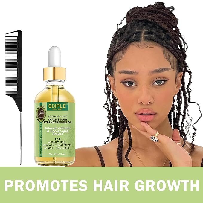 Extra Hold Styling Gel and Mousse for Braids, Twists, Locs, Cornrows - Frizz Taming, Smoothing & Edge Control with Rosemary Hair Growth Oil (Bonus: Hair Combs, Bonnet, Clips)